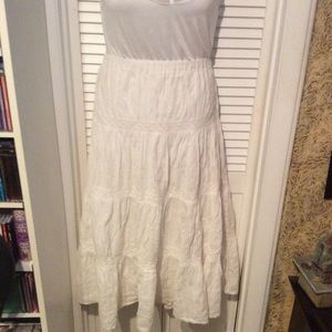 Susan Graver size L white boho skirt w/ si…